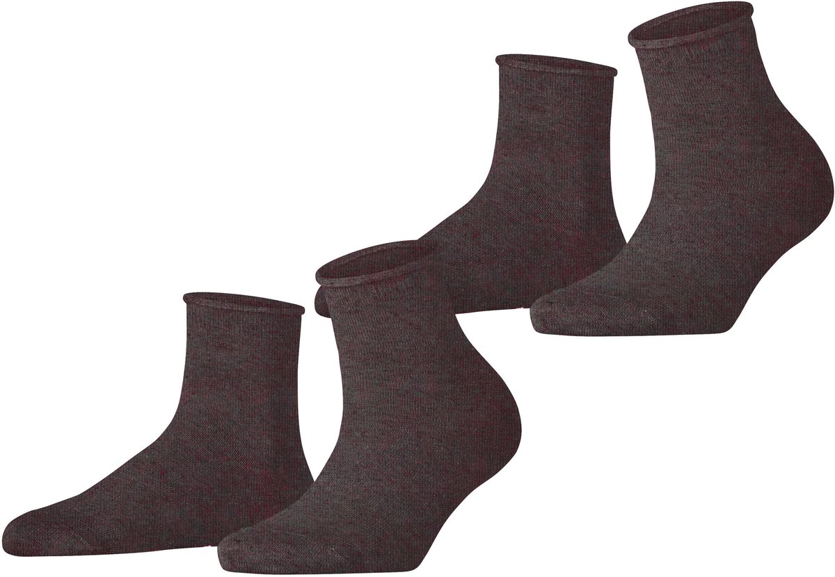 Esprit Icy Dots 2 Pack eenkleurig katoen multipack sokken dames rood - maat 35-38