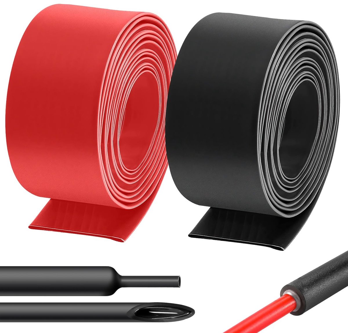 Kleurloze krimpkous 3:1 M30 2m kit | Krimpkous voor isolatie, waterdicht, set van 2, veilig voor kabelisolatie en markering