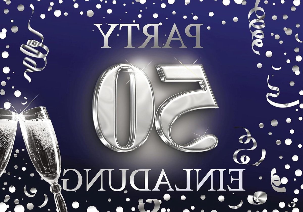 Uitnodigingskaarten Verjaardag - Feestkaarten Set - Feest Organiseren - Luxe Afwerking - 10 Stuks A6 - Donkerblauw Zilver