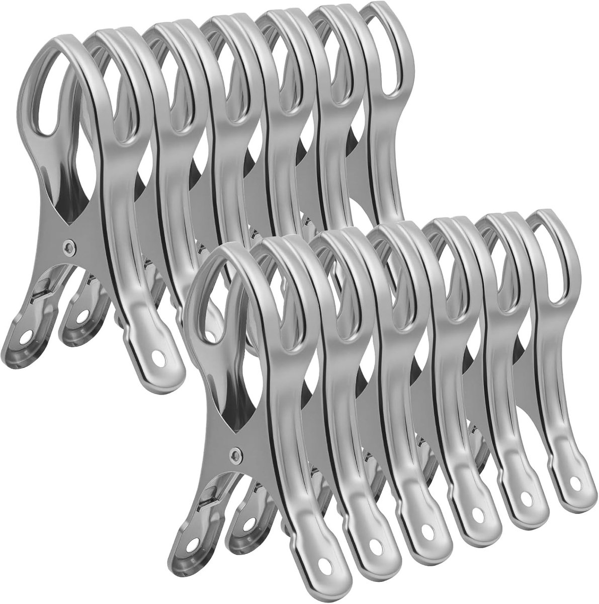 Grote Rvs Handdoek Klemmen - 12 Stuks Windbestendige Kledingknijpers voor Strandhanddoeken, Badhanddoeken en Tapijten