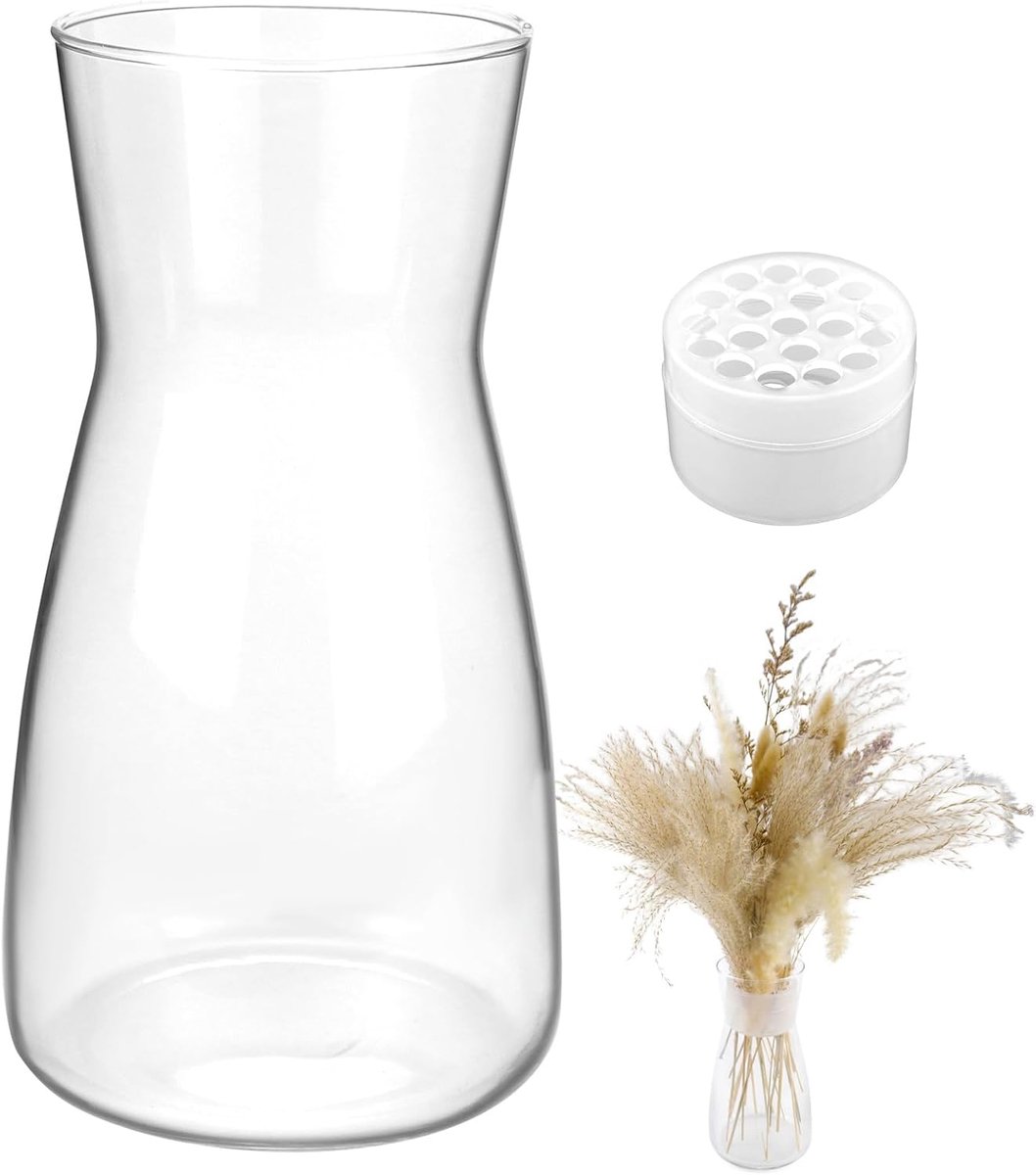 SnelShoppen - Bloemenvase, Glazen Vazen, Doorzichtige Glazen Bloemenvase, Decoratieve Vazen voor Tafeldecoratie, Transparante Vazen voor Pampasgras, T