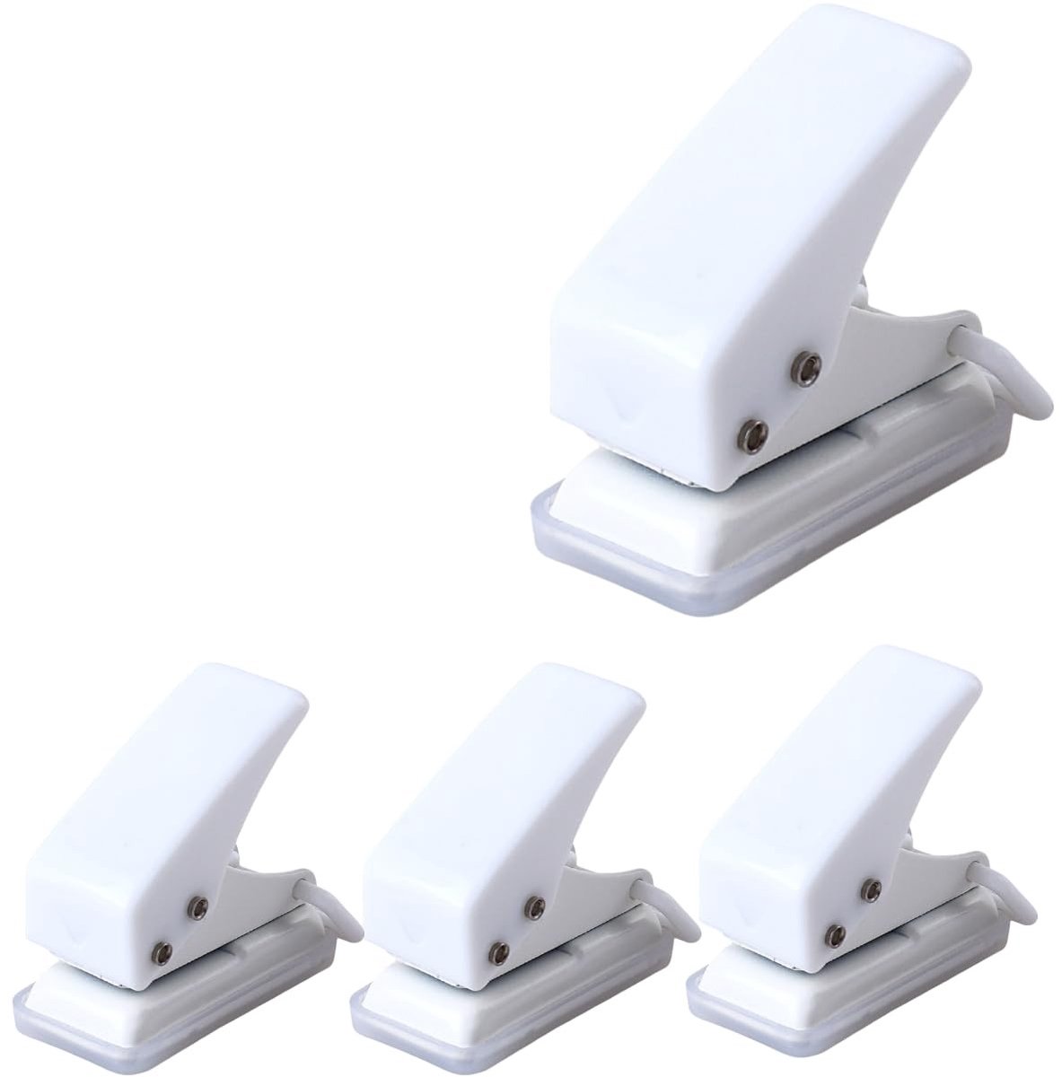 Mini Perforators Set van 4 Stuks, Handzaam en Draagbaar voor 8 Vellen Papier, Ideaal voor Kantoor, School en Fotoalbums, Gemakkelijk op te Bergen in Pennenzak of Rugzak