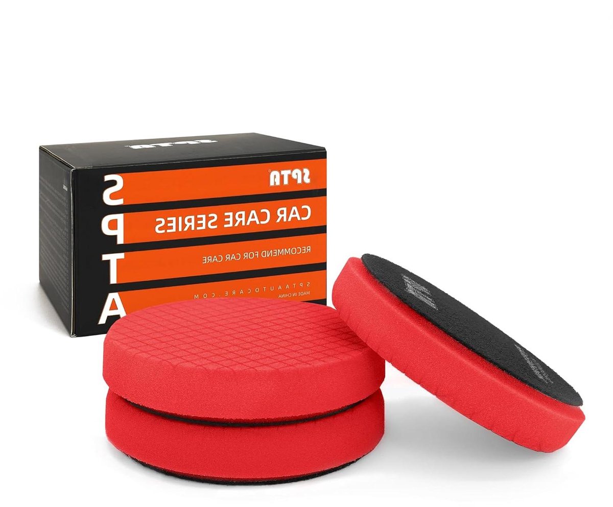 Polijstpads - Polijstspons - Auto poetsen - Innovatief groefontwerp - 3 stuks 65 inch - Rood