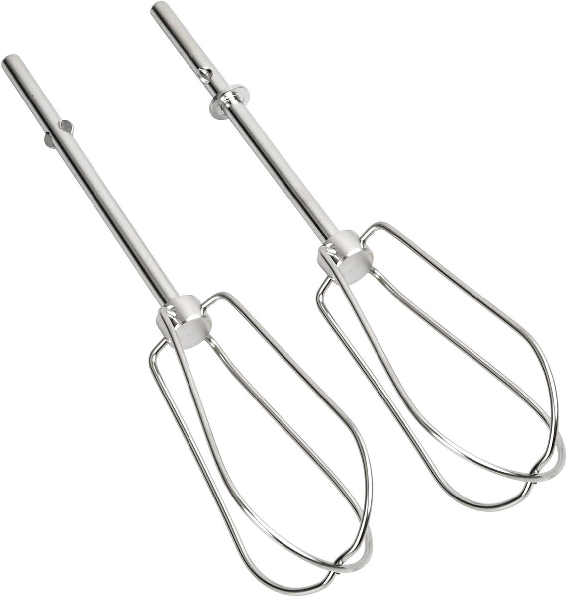Mixer Opzetstukken - Kloppers Set - Bakken En Mixen - Roestvrij Staal - 2 Stuks 18.5cm - Zilver