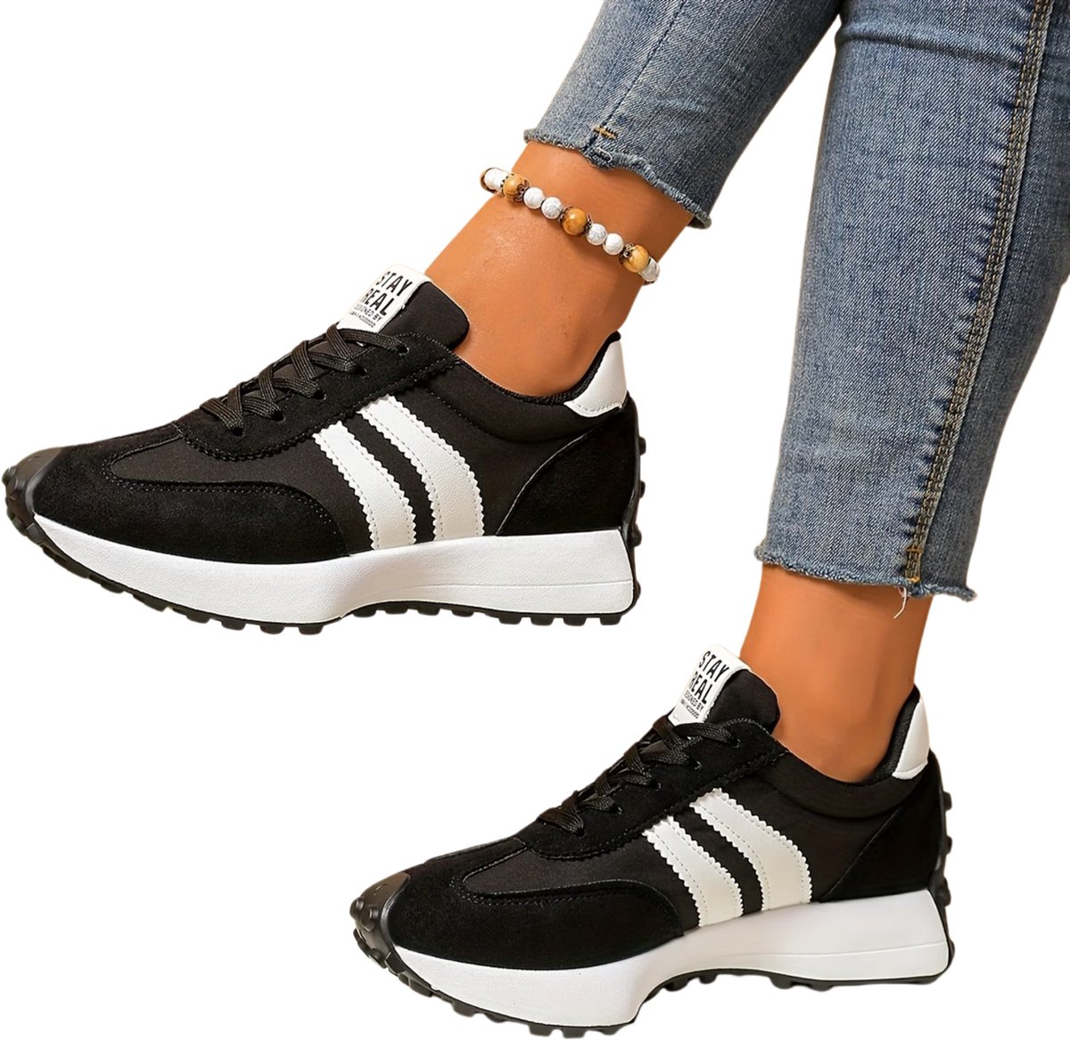 Currero Schoenen Dames Sneakers Comfortabel Slippers Casual Volwassenen 35.5 Zwart