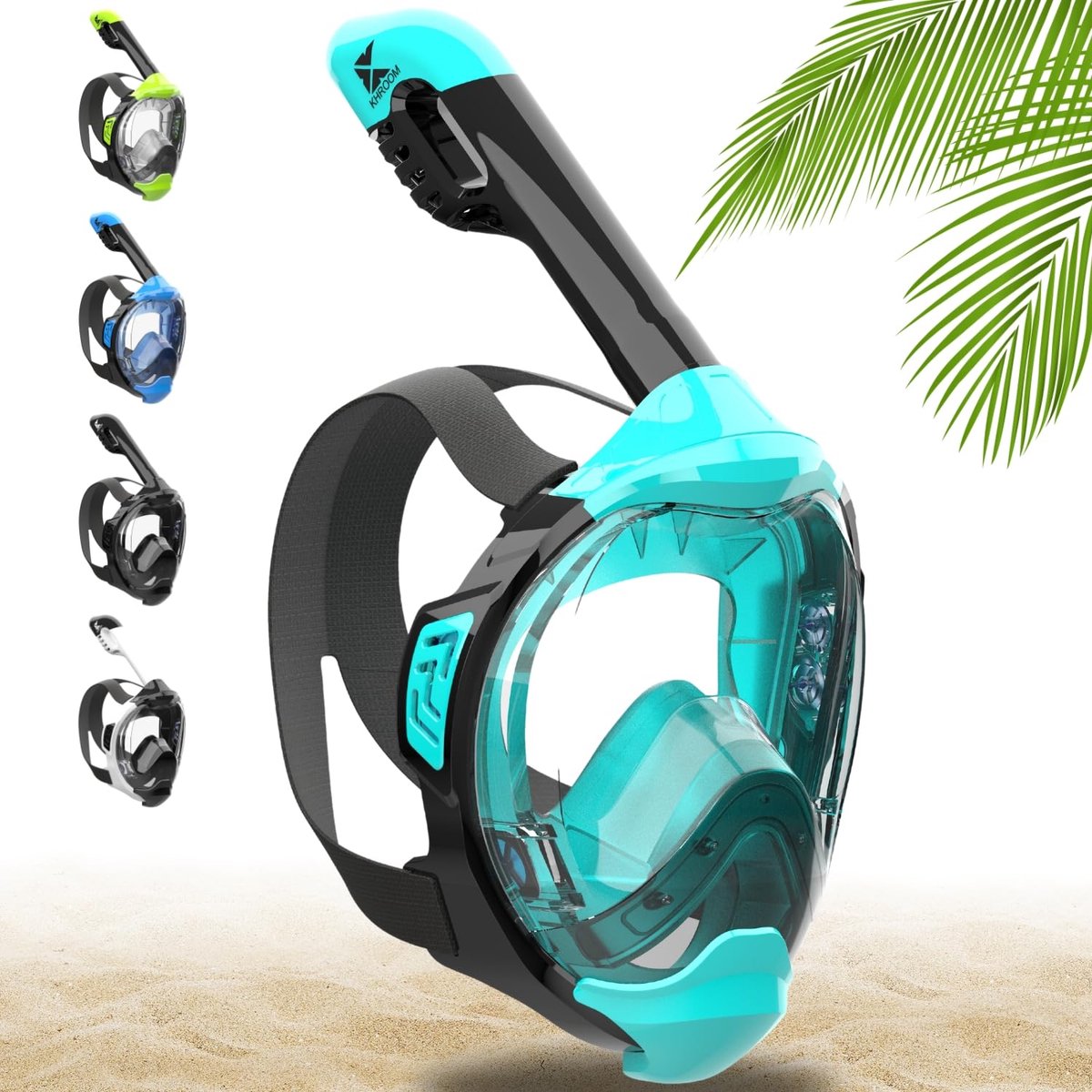 SnelShoppen - Snorkelmasker Volgelaatsmasker voor Volwassenen en Kinderen - CO2 Veilig - Seaview Y - Snorkeluitrusting L/XL Turkoois - Perfect voor On
