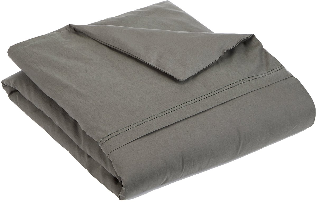 SnelShoppen - Luxe Dekbedovertrek 240 x 220 cm, Grijs Basalt, Linnen/Katoen, Ideaal voor Slaapkamer, Warmte Regulering, Stijlvolle Uitstraling
