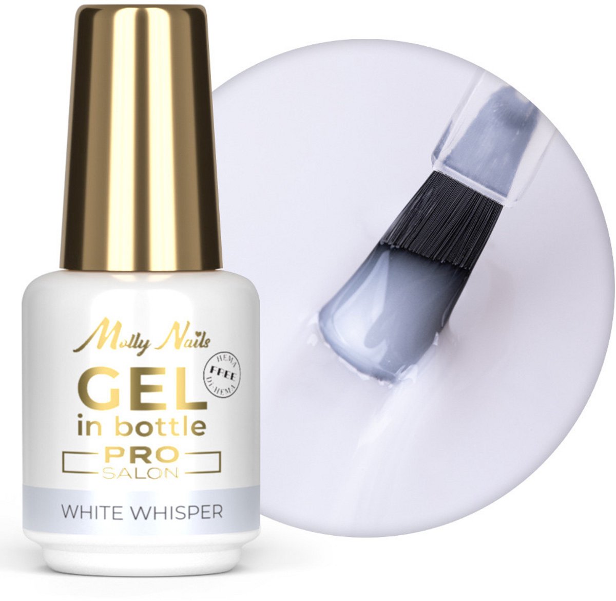 Molly Nails Pro Salon - Gel Nagellak - White Whisper - HEMA/Di-HEMA Vrij - 15g