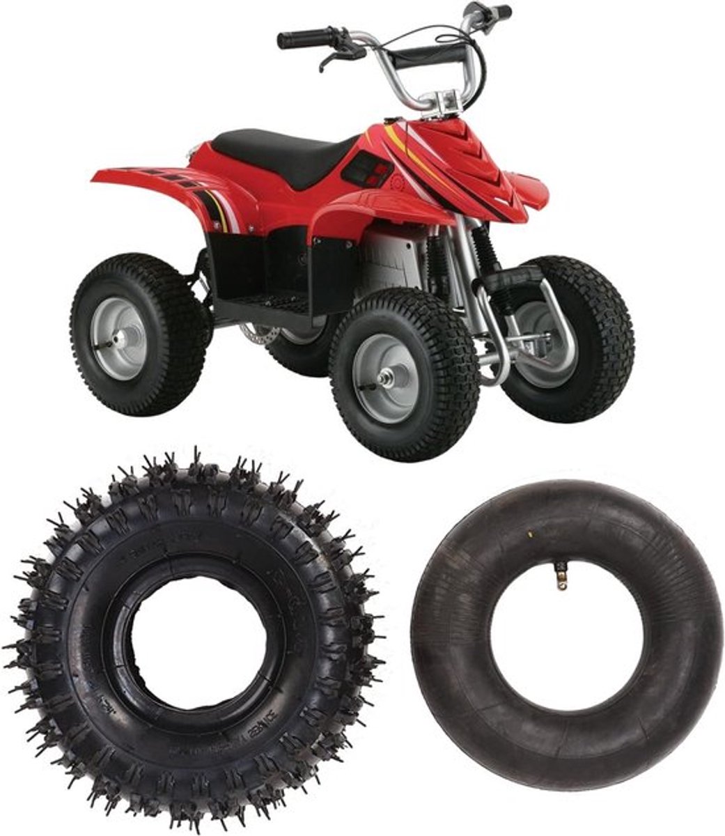 Set van 4.10/3.50-4 Banden en Binnenbanden voor Mini Pocket ATV en Quad Bikes - 30 PSI, 4 PLY, Geschikt voor 47cc en 49cc 2-Takt Motoren
