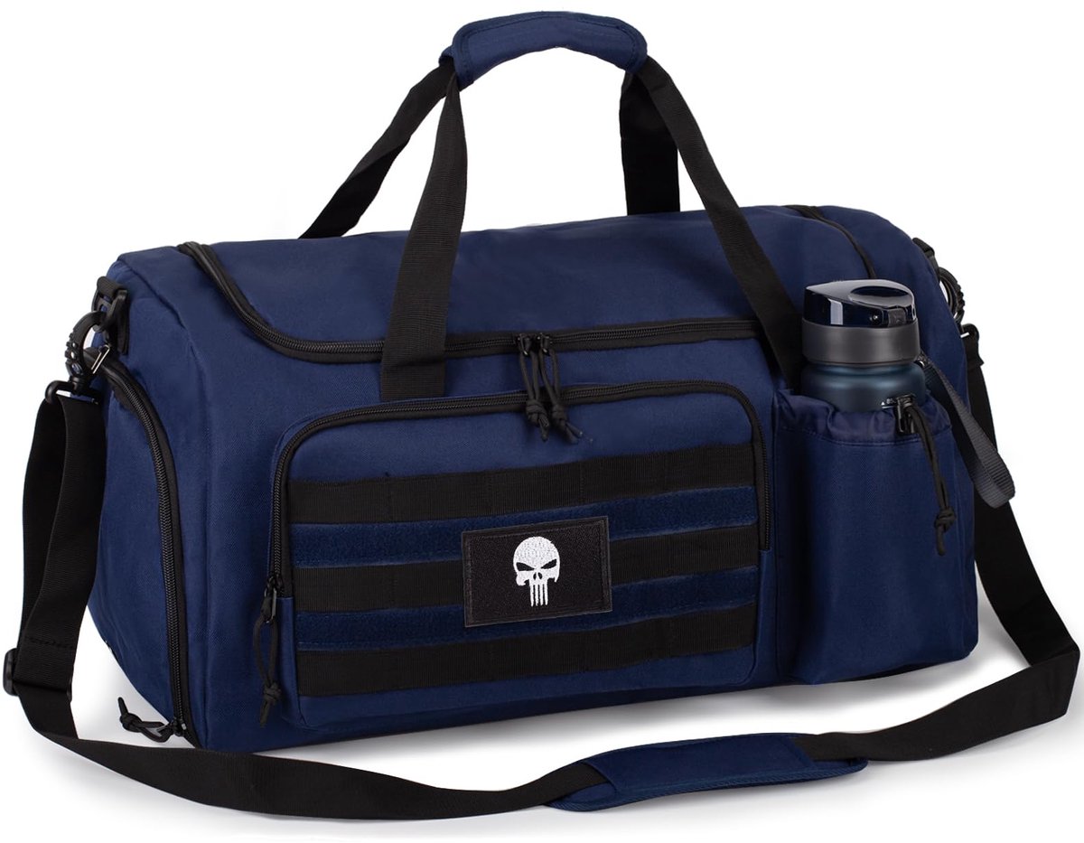 SnelShoppen - Tactische Sporttas 40L, Multifunctionele Duffel Bag met Schoencompartiment en Nat Compartement, Ideaal voor Reis, Camping en Wandelen, B