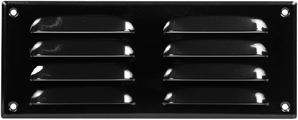 Ventilatierooster - Luchtuitlaat - Luchtcirculatie - Met insectenhor - 260x105mm - Zwart