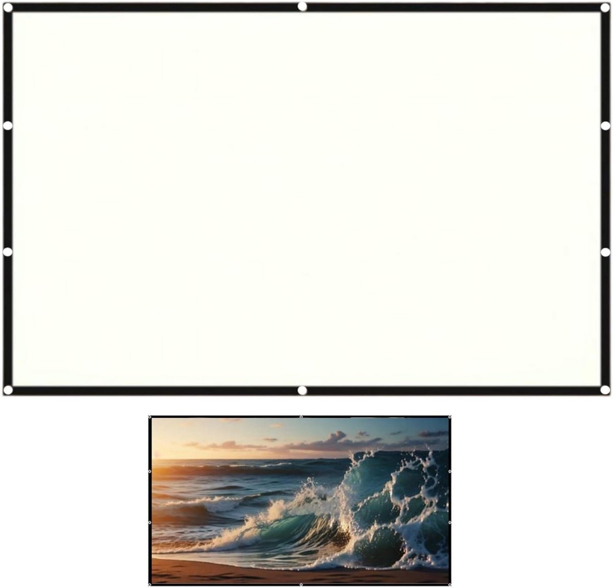 Projectorscherm - Projectiedoek HD - Thuisbioscoop Creëren - 179 Graden Kijkhoek - 132 x 75 cm - Wit