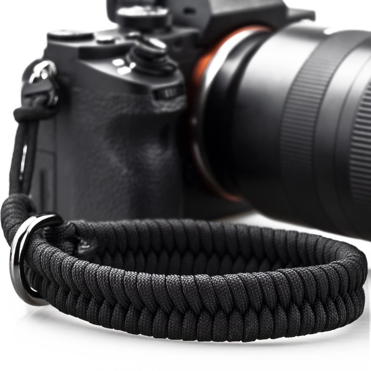 SnelShoppen - Camera polsband voor DSLR en spiegelloze camera, snelsluiting polsband met veilige connector, zwart, ideaal voor fotograferen, reizen, b