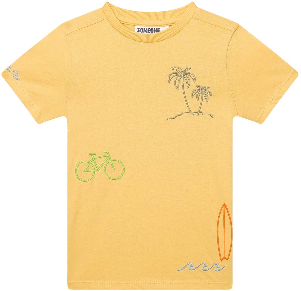 Someone - Jongens t-shirt - Maat 128 - Jongens - Geel -