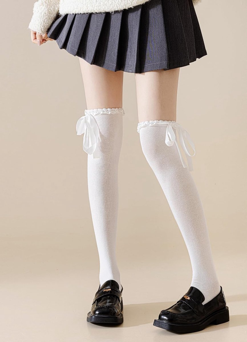 Dames Overknee Kousen met Strik - Lange Kousen voor Kostuums, Feestjes en Carnaval - Schattige Thigh High Sokken voor Vrouwen en Meisjes