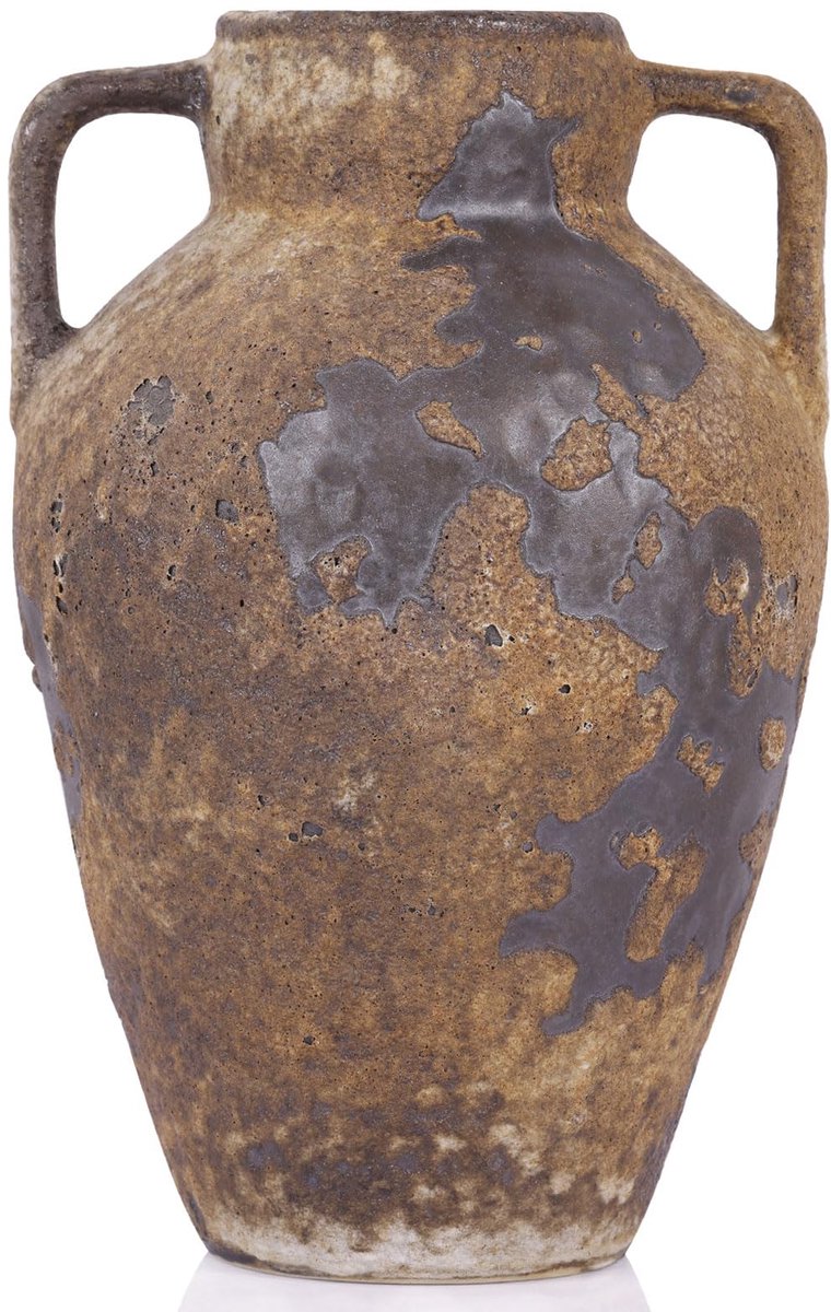 SnelShoppen - Wabi Sabi Rusty Vintage Vaas 25,4 cm - Rustieke Aardewerk Bloem Vazen voor Thuis Decoratie - Ideaal voor Tafel, Woonkamer en Slaapkamer