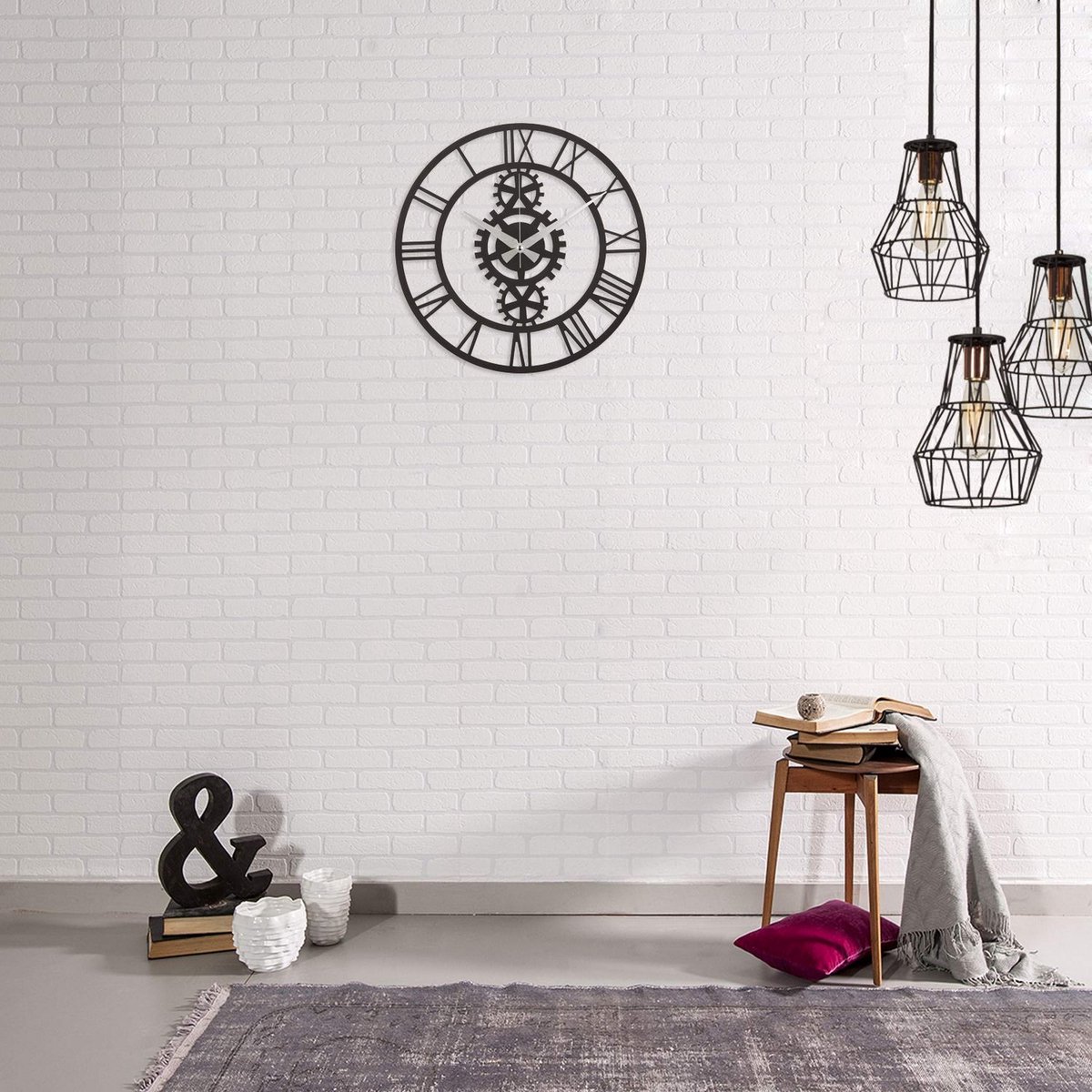 SnelShoppen - Wandklok, Zwarte Klok, Modern Design, Kunst en Prints Mania, Perfect voor Woonkamer, Keuken of Slaapkamer, Stijlvol Decoratie Item
