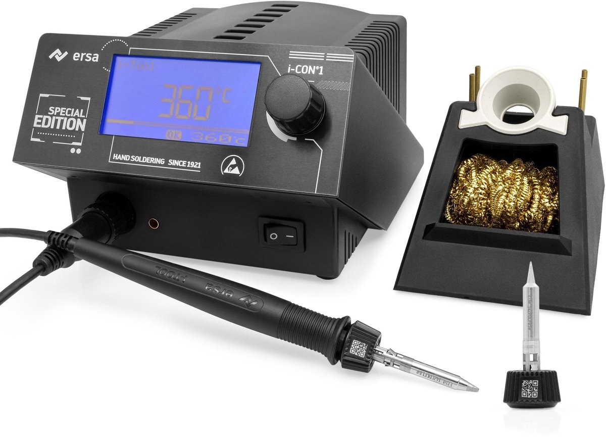 SnelShoppen - Digitale 1-kanaals industrieel soldeerstation met 150 W i-TOOL MK2, temperatuurinstelling van 50-450 °C, antistatische puntwisseling, Sp