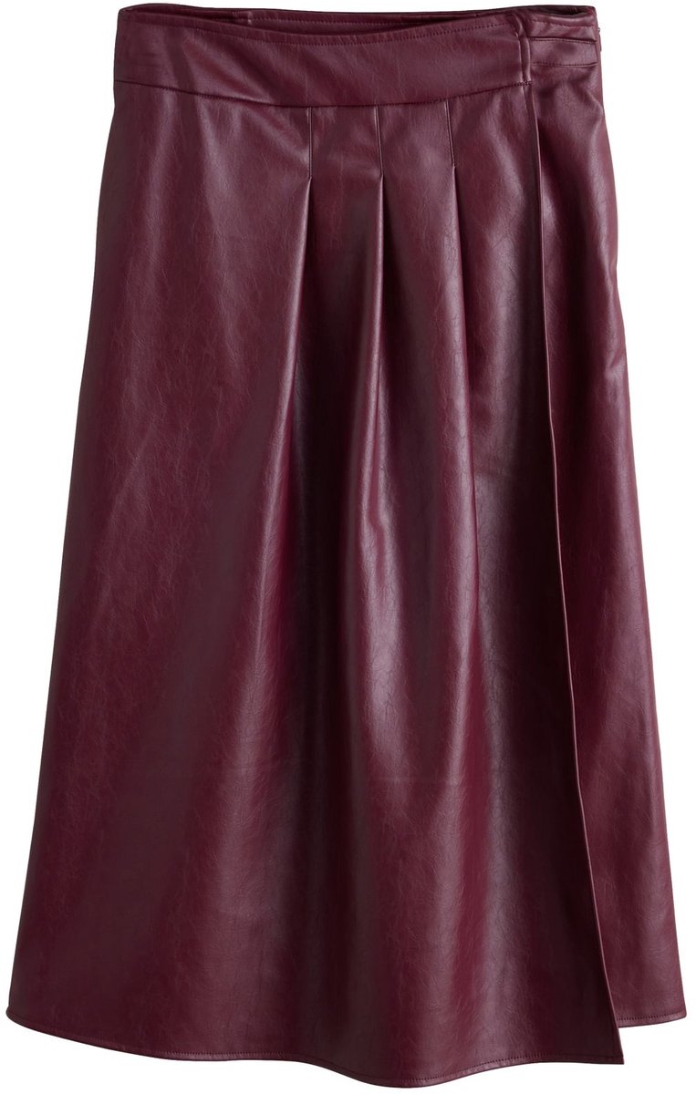 Next - Dames - Midi-kiltrok van imitatieleer - Rood