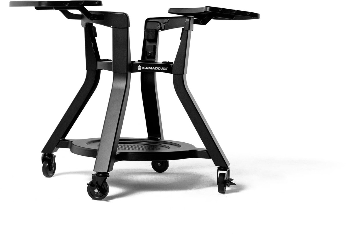 SnelShoppen - Kamado Grillstandaard voor Joe Jr. - Robuuste Winkelwagenstandaard - Zwart - Ideaal voor Tuin, Camping & Feestjes