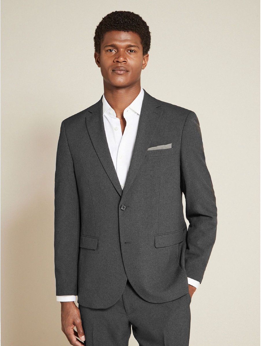 Next - Heren - Normale Pasvorm - Must-have kostuum: colbert - Regular - Grijs