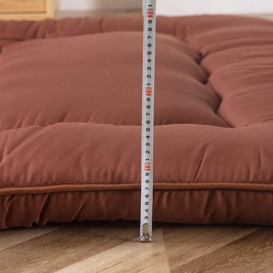 Japanse Vloermatras - Opvouwbare Matras - Comfortabel Slapen - Extra Dik Met Geheugenschuim - 90x190cm - Koffie — afbeelding 2
