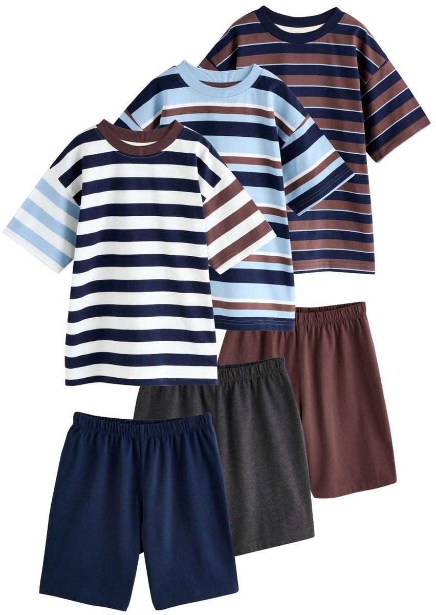 Next - Jongens - Set van 3 korte pyjama's - Blauw