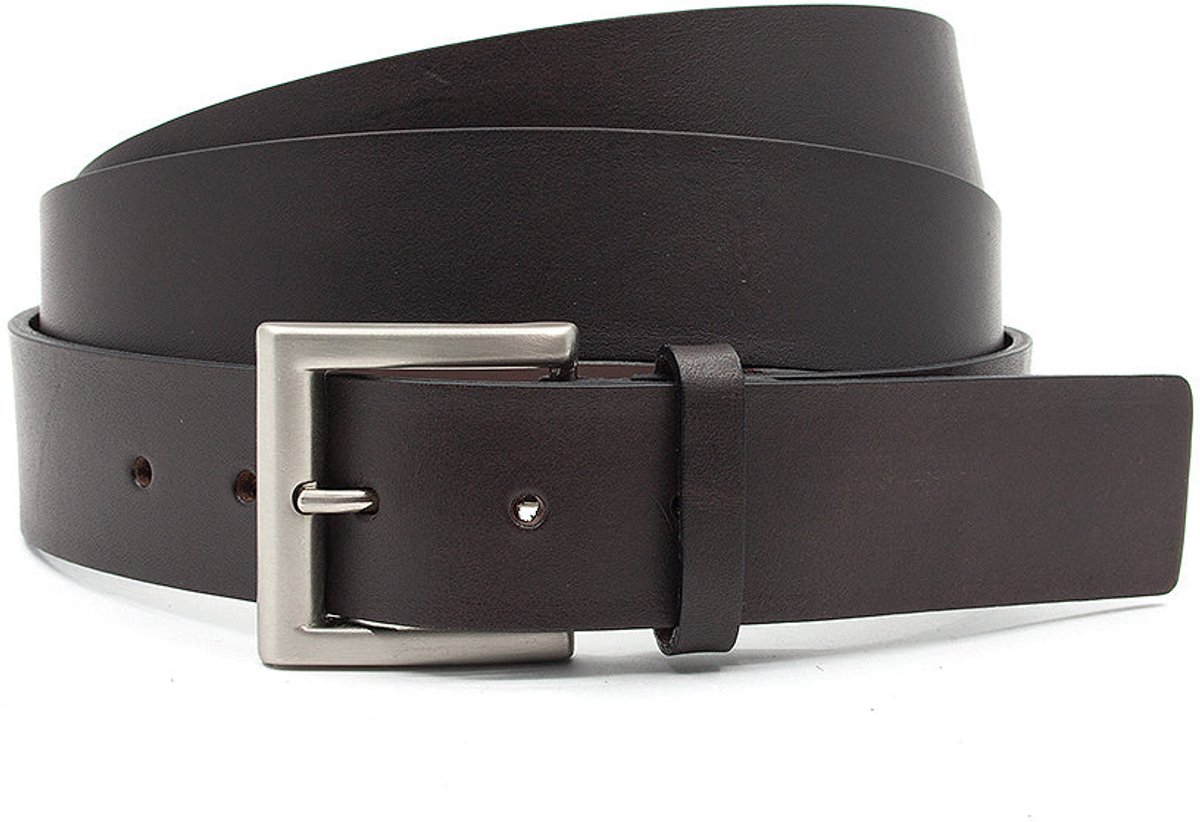 Heren XL riem bruin - 4 cm breed - Leer - Extra lange riem - Verstelbaar - Maat 135