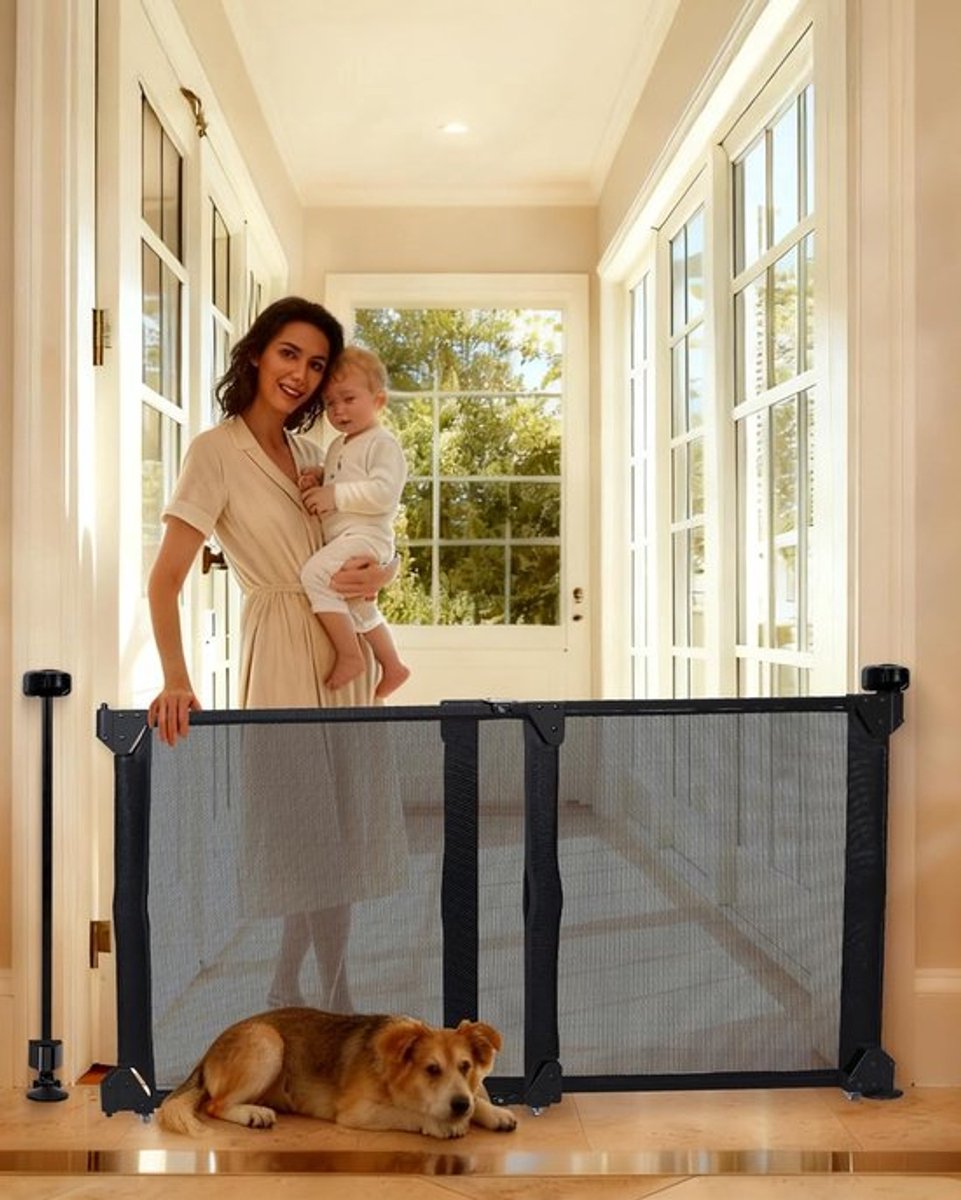Verstelbare Opvouwbare Baby- en Hondenhekken van 81cm tot 140cm - Duurzaam en Veilig voor Trappen en Deuren