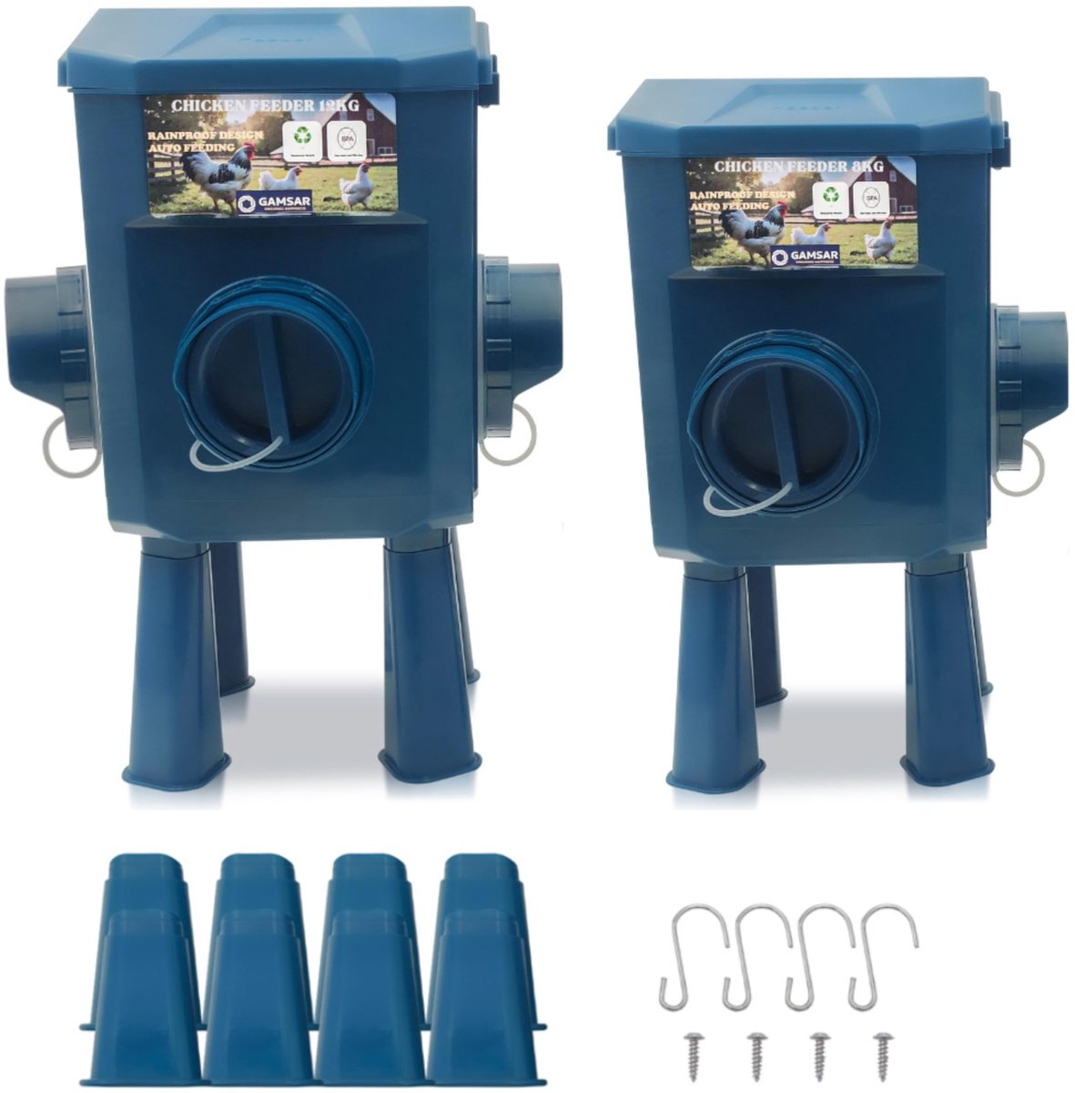 Solidchoice - Kit van 2 Anti-Verspilling Voeders voor Kippen