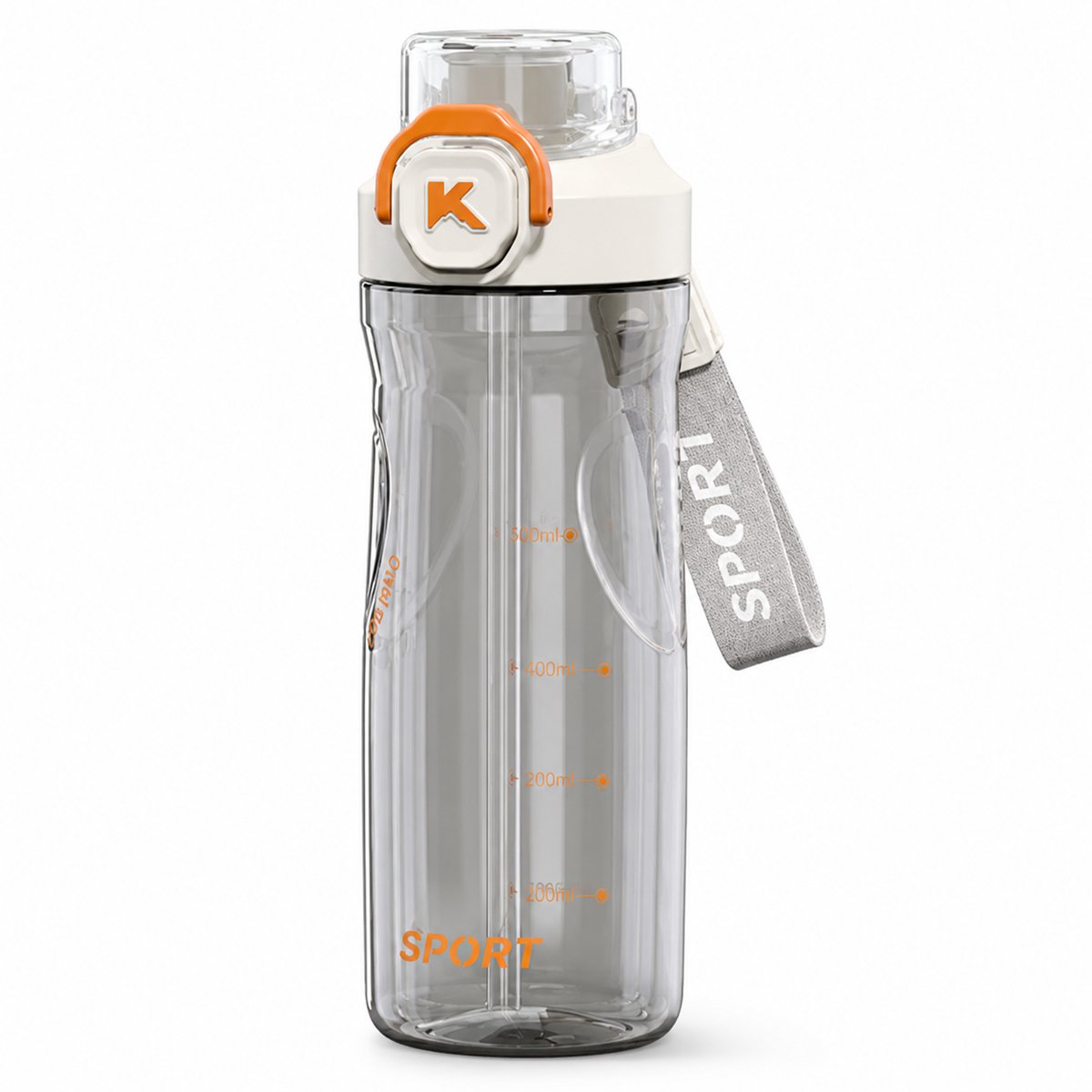 VHV - Drinkfles 600 ml - Tritan Sportfles -Reisbeker met Rietje - Lekvrije Waterfles - BPA-vrij, Lekvrij Ontwerp - Voor Sport, School, Werk en Onderweg - Wit