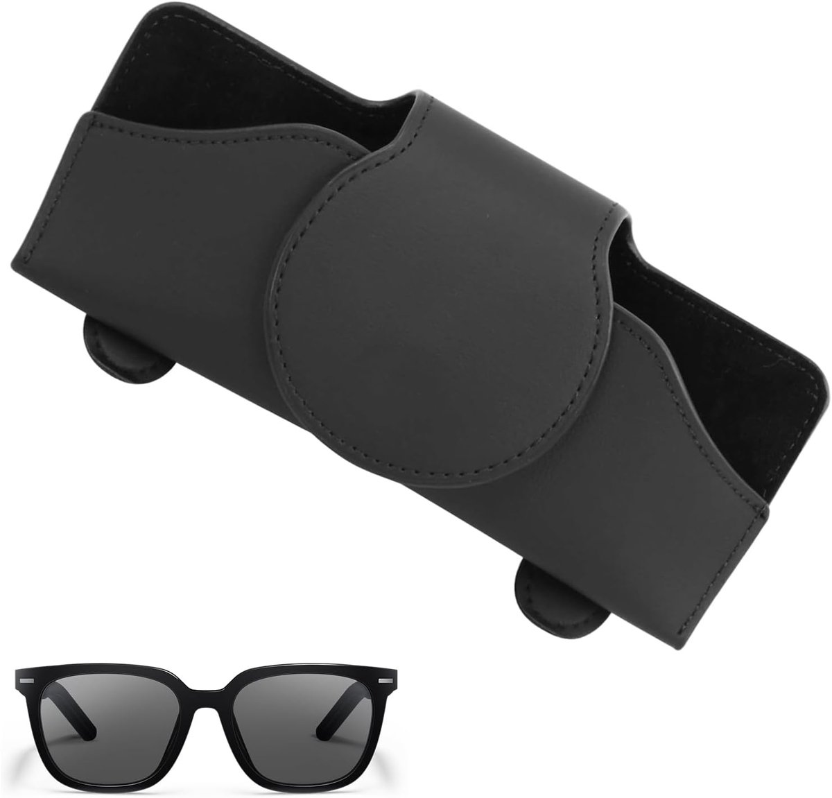 1 stuk autozonneklep brillenopbergdoos - Autozonneklep - lederen autobrillenetui - zonnebrillenhouder - Brillenkoker - Brillenopbergdoos - Zwart - zonnebrillen houder - Zachte autobrillenopbergdoos accessoire