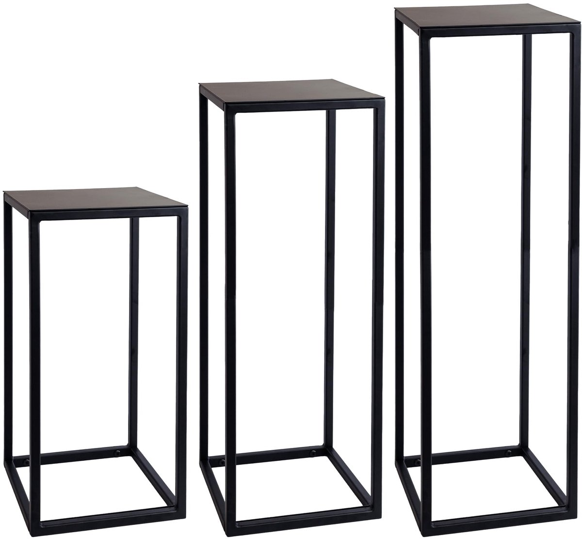 Famanu – Rechthoekige metalen plantenstandaard voor binnen en buiten, weerbestendige bloemenstandaard voor balkon, terras en tuin, hoogte 90 cm, ideaal voor het presenteren van uw favoriete planten