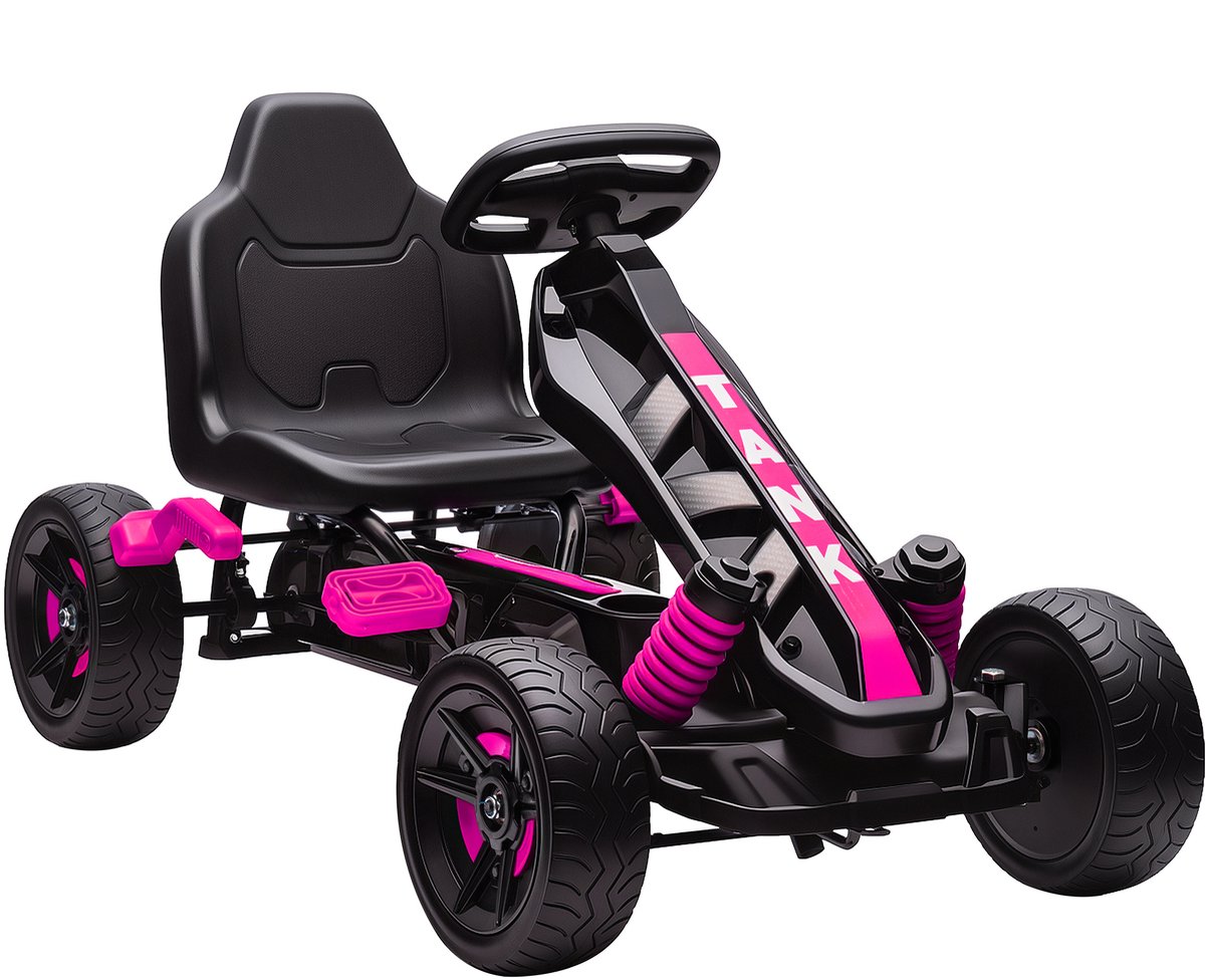AIYAPLAY Pedal Go Kart-Kunststoff, Metall-100L x 59B x 60,5H cm-Rosa