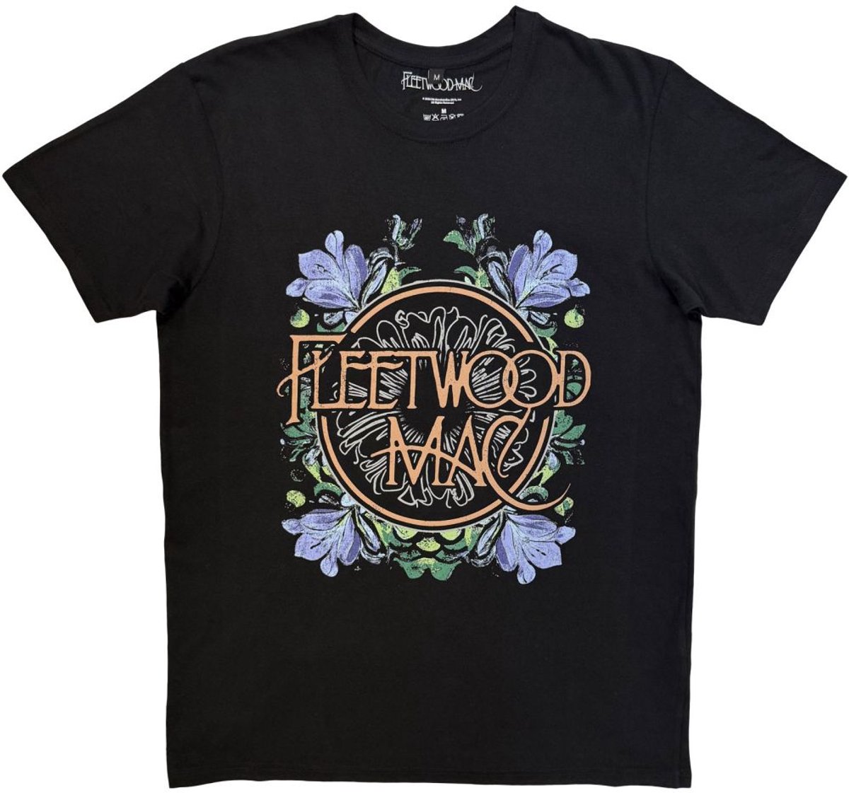 Fleetwood Mac - Circle Floral Heren Tshirt - L - Zwart