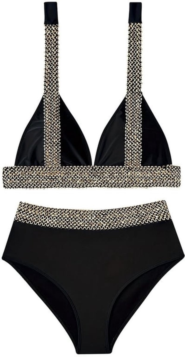 Bikini-set met uniek design - Eendelige wikkelrok - Casual/Blikvanger - Hoge taille - 1 stuk - Kleurrijk - Badmode