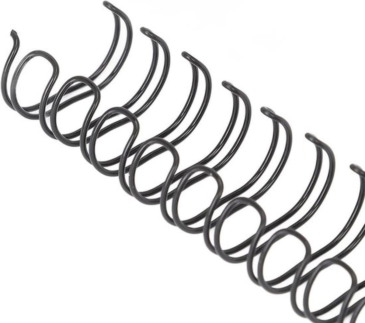 50 Stuks Dubbele Lussen Draadbinders voor A4 Papier - 180 Vellen Capaciteit, 3:1 Pitch, 19mm Diameter, Zwart