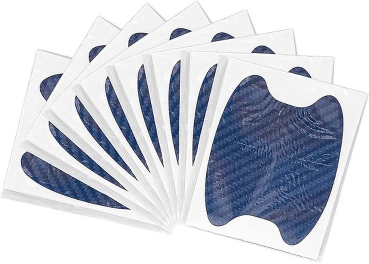 Autodeurgreep Beschermfolie - 4 Sets - Koolstofvezel - Slijtvastheid - Krasbestendig - Eenvoudige Installatie - 6,8 x 8,5 cm - Deurgreepstickers