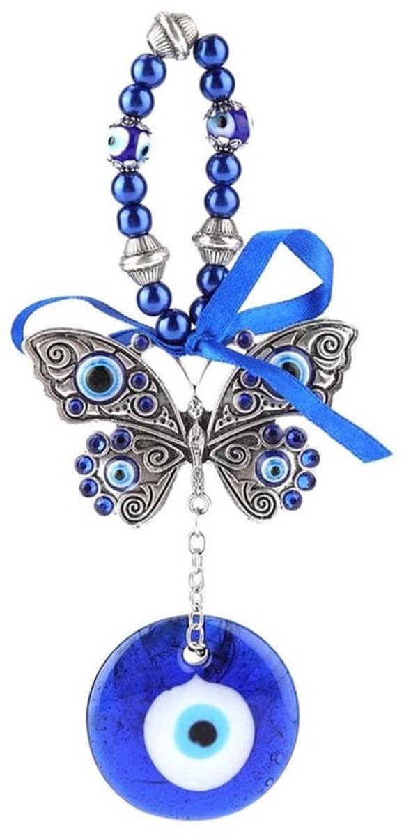Boze Oog Amulet - Beschermende Hanger - Talisman voor Geluk - Decoratie voor Thuis - Hoogwaardige Materialen - 12.5 x 9.5 cm - Geluksamulet