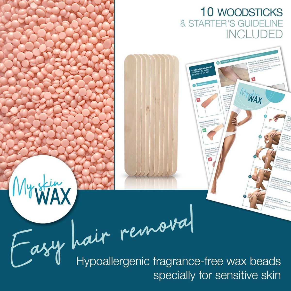 Waxkorrels - Roze - 400 g - Hypoallergene Harde Waxbonen voor Gevoelige Huid - Voor Mannen en Vrouwen