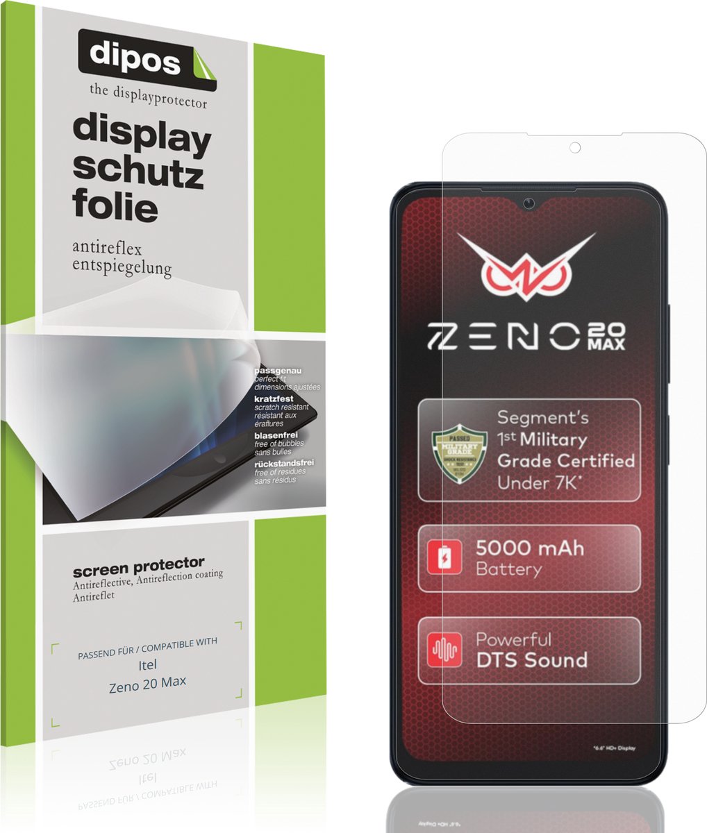 dipos – 4x Matte Beschermfolie geschikt voor Itel Zeno 20 Max | Krasbestendige & antireflecterende Screenprotector Ultra-Thin