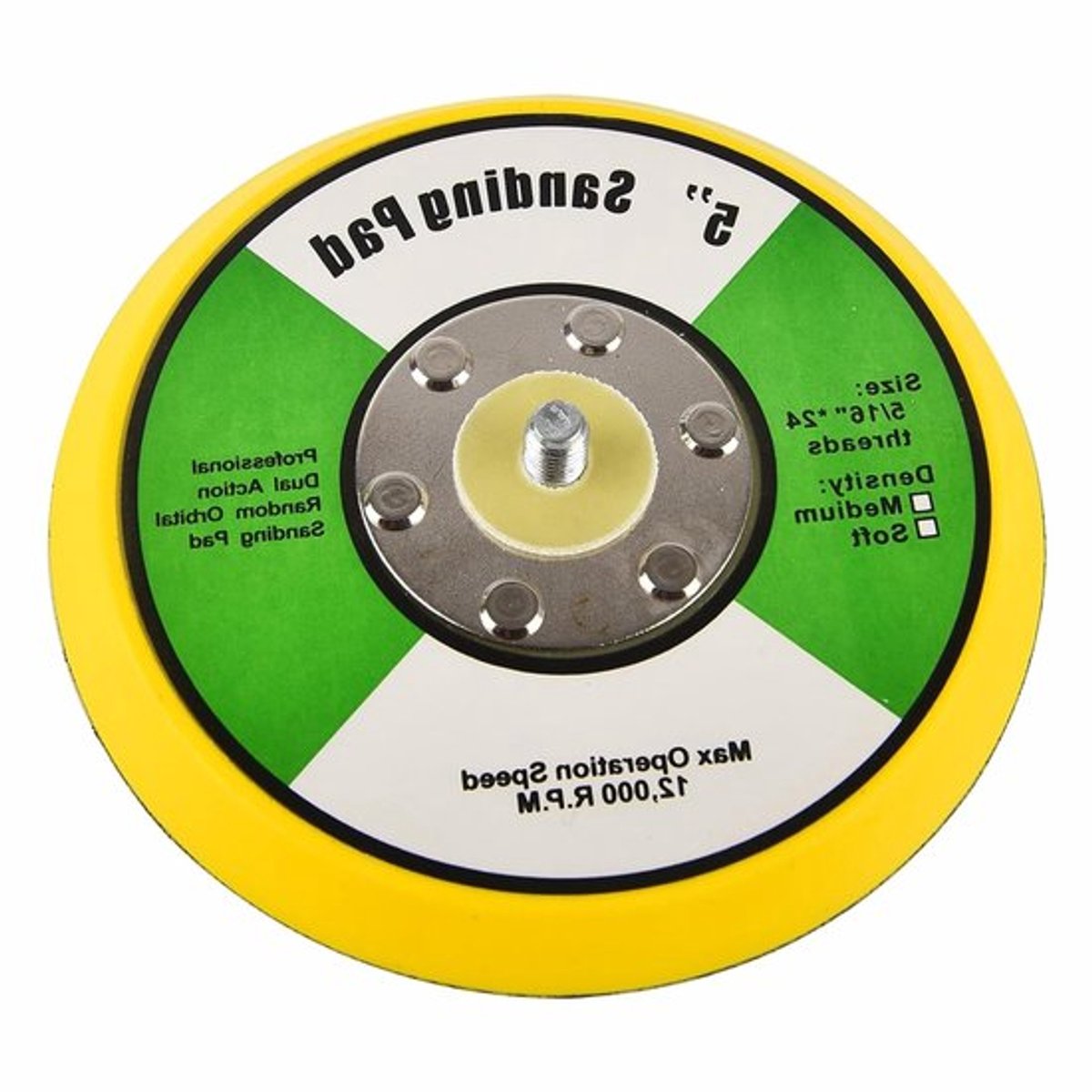 Schuurpad-achterplaat 5"/125mm met haak en lus, M8 draad, polijstpad voor excentrische luchtschuurmachine (1 stuk), voor efficiënte schuurresultaten en gebruiksgemak
