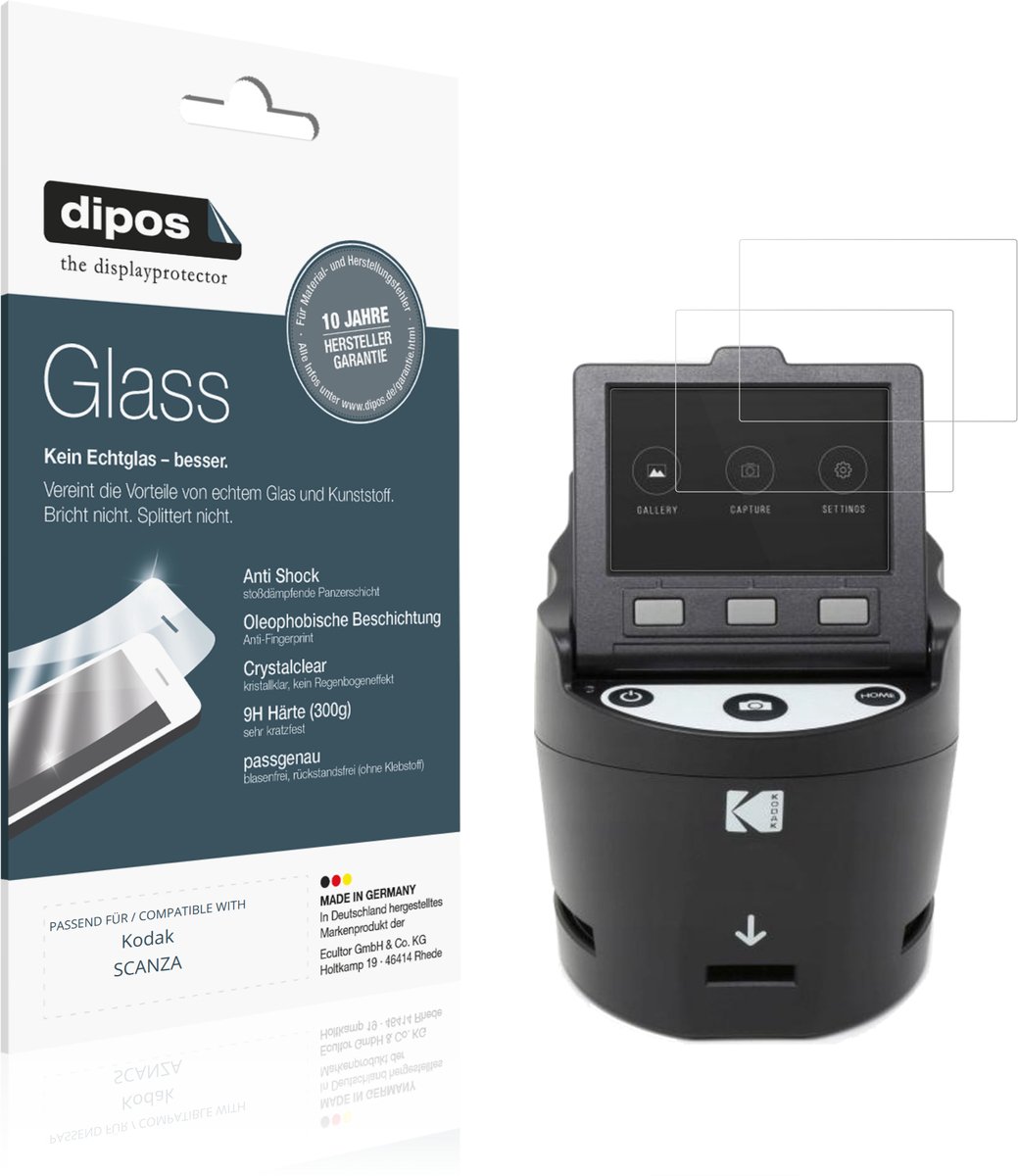 dipos – 2x Pantserfolie geschikt voor Kodak SCANZA | 9H Screenprotector