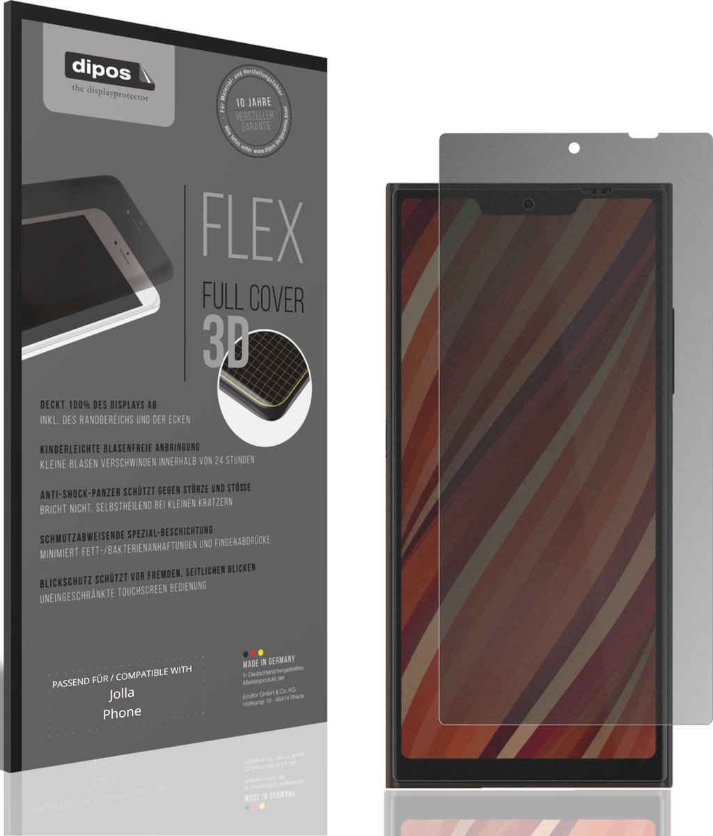 dipos FLEX – Matte Privacy Screenprotector geschikt voor Jolla Phone | Volledige Schermbescherming | Case-Friendly