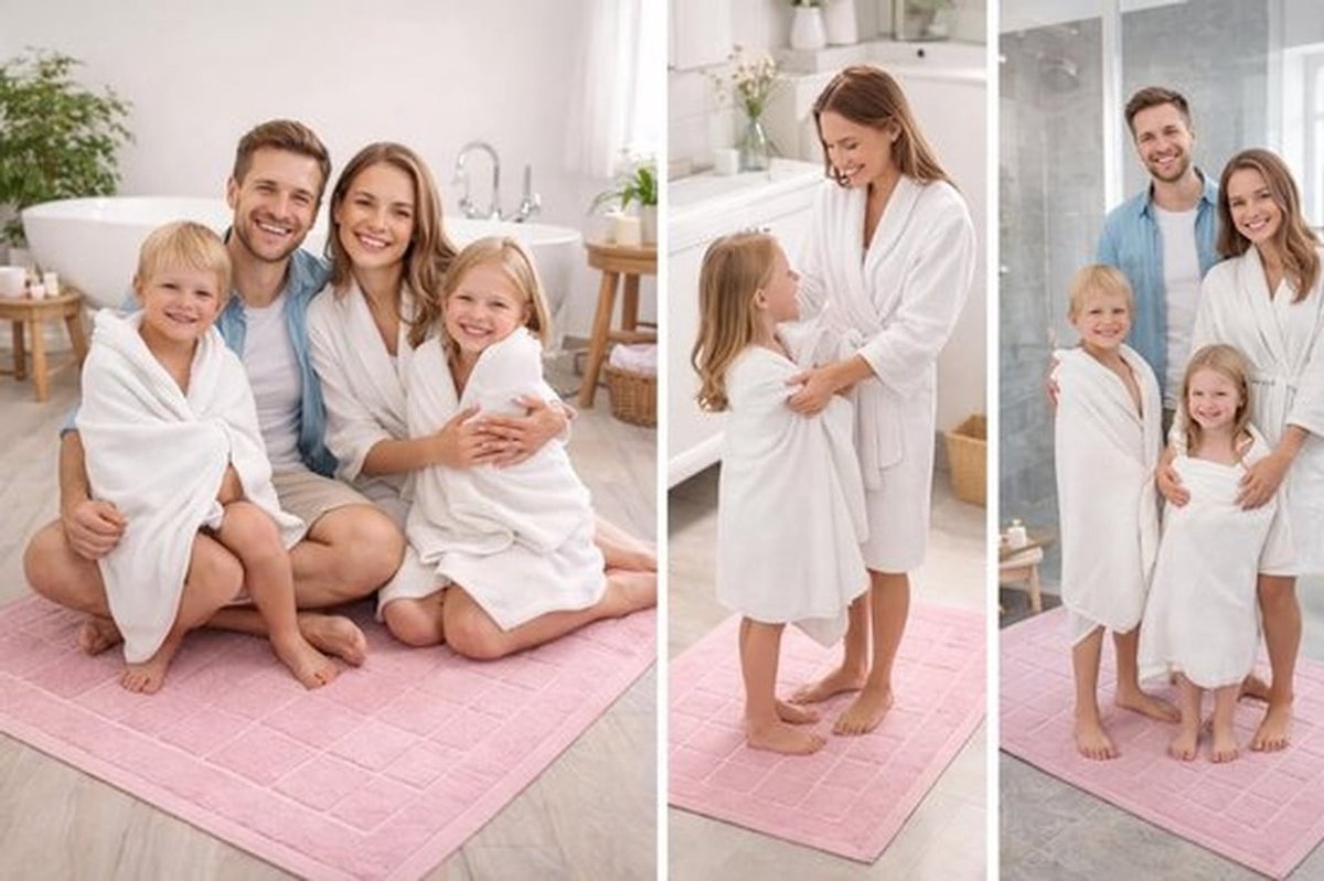 Badmat 50x70 cm - 2 Stuks - Antislip - 100% Katoen - Hoge Kwaliteit 650 g/m² - Machinewasbaar - Douchemat
