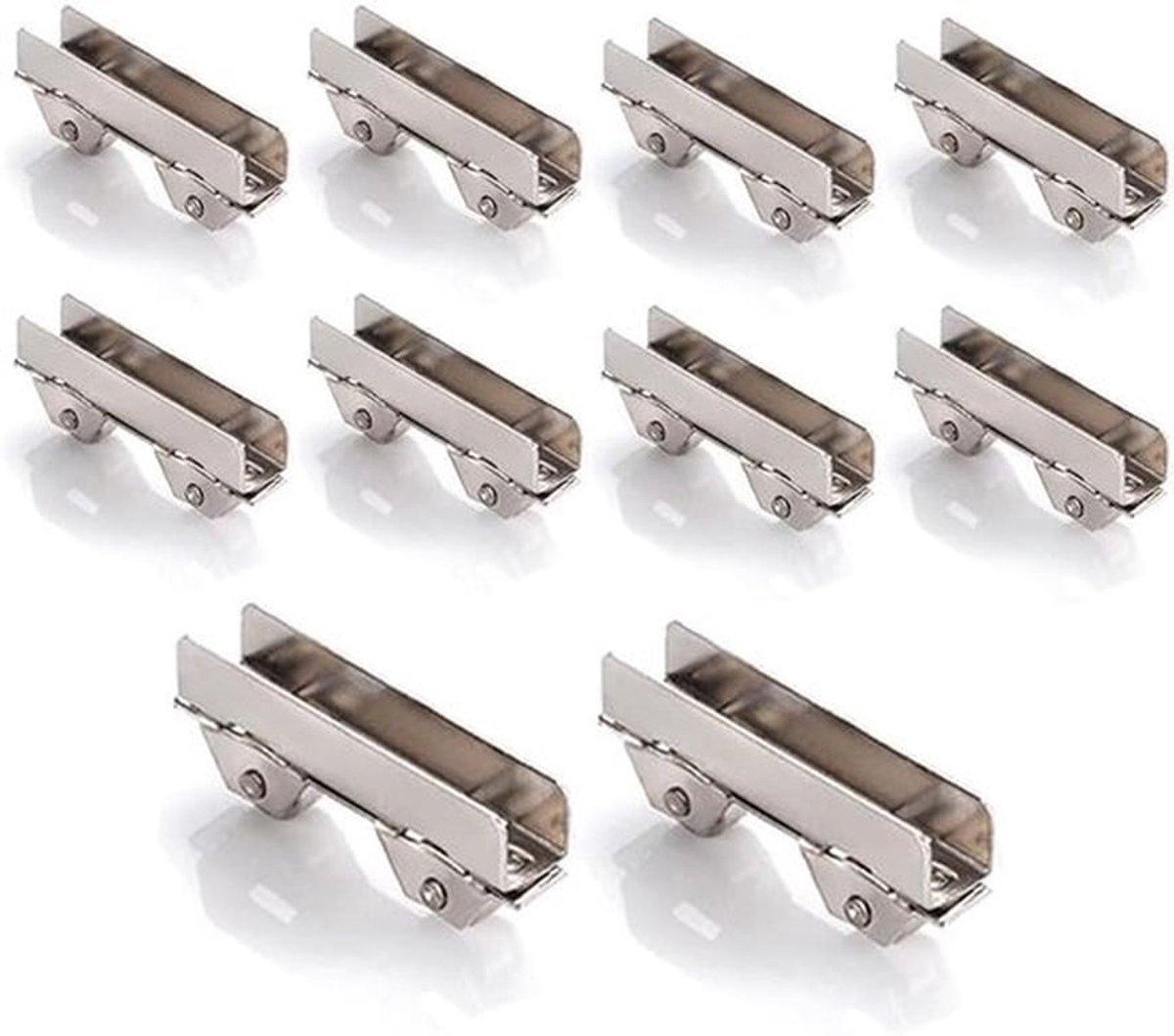 Glasdeur-wielclips, 10 stuks, RVS schuifdeurrol voor glasdeur van een displaykast, 8 mm dikke deur, 8 mm sleufbreedte