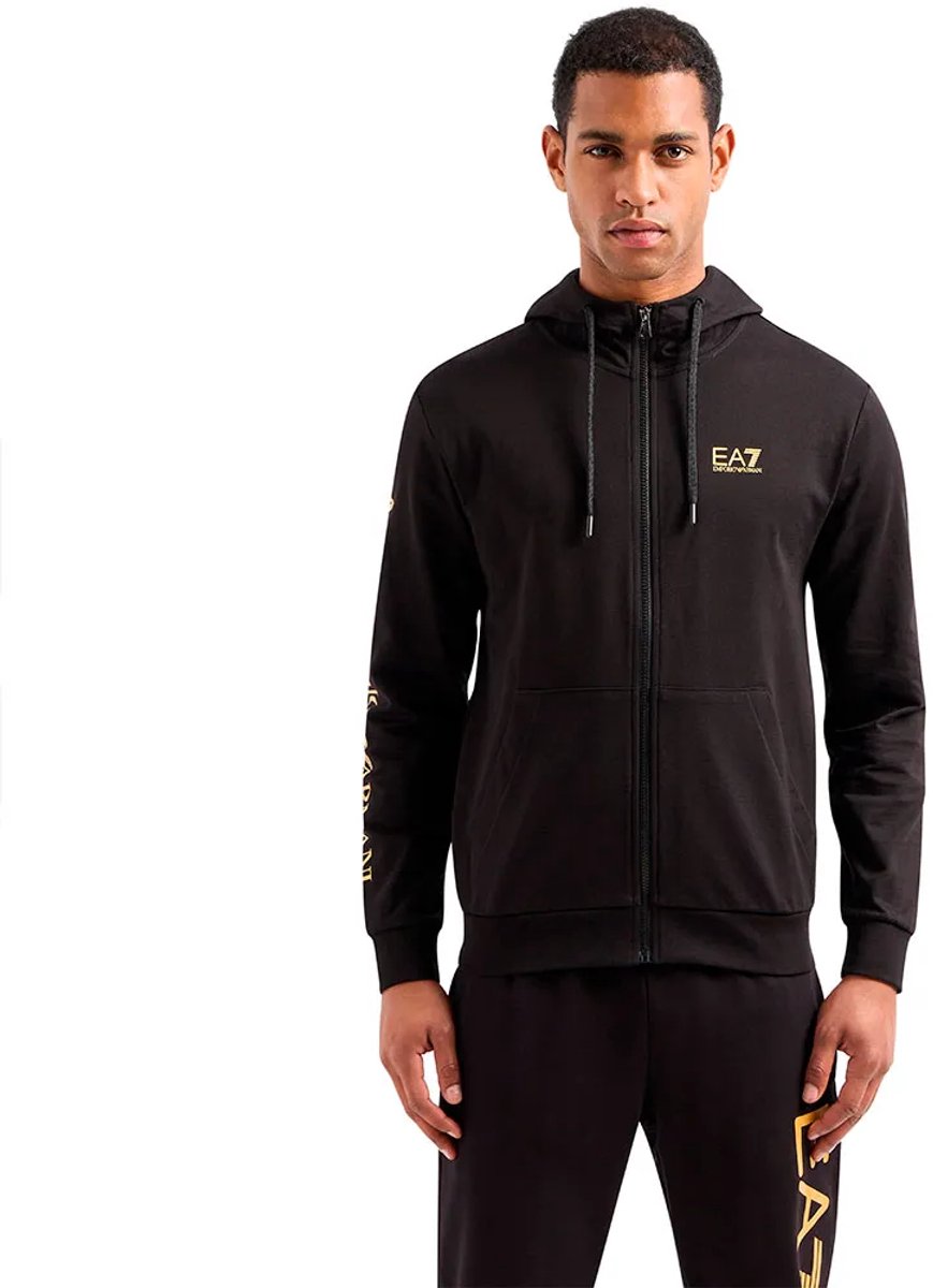 Ea7 Emporio Armani Train Logo Series Extended Logo Cc Sweatshirt Met Rits Zwart L Man