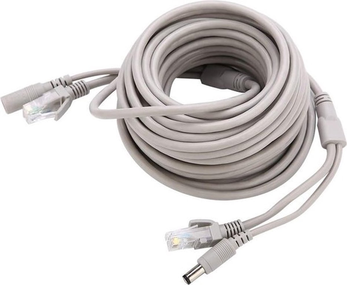 15M Cat-5 Ethernet-kabel Power-extensie Twee-in-één kabel - Rj45 + DC - Ethernet CCTV-kabel IP-camera's NVR-systeem.