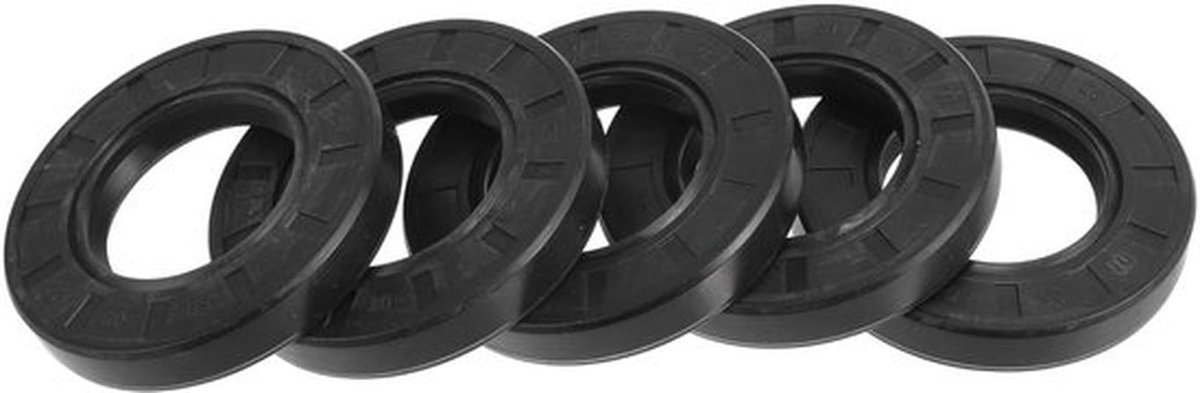 Universele olieafdichting met dubbele lip en stalen afdichtring, 35 x 62 x 10 mm, hoge druk, NBR-rubber, zwart, 5 stuks voor motoren en machines