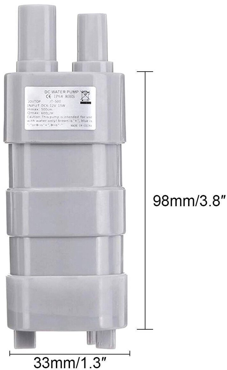 Dompelpomp (12V DC) voor caravan, camping en tuin (10L/min, model JT500); zelfaanzuigende hogedruk-membraanpomp (1500 l/u, 12V) thumbnail 5